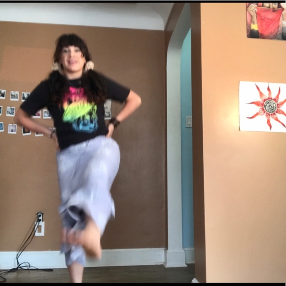 JOE FRESH NWOT pinstripe maxi skirt W/ruffle - Picture 7 of 10